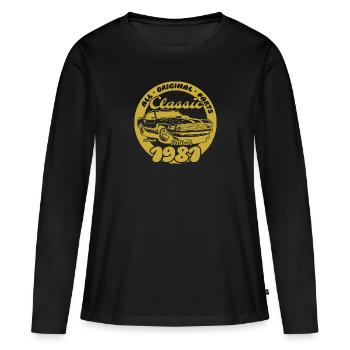 44. Geburtstag - Klassiker Musclecar 03/1981 - Frauen Premium Bio Langarmshirt - Schwarz - Vorne - Julia (174cm)