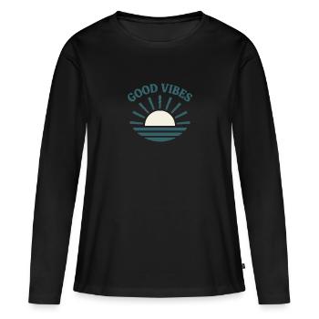 Sollten ein Ständiger begleiter sein. - Frauen Premium Bio Langarmshirt - Schwarz - Vorne - Julia (174cm)