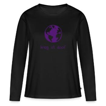 Krieg ist doof - Frauen Premium Bio Langarmshirt - Schwarz - Vorne - Julia (174cm)