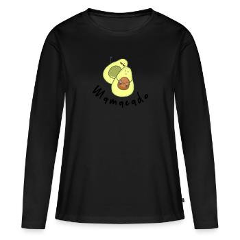 Mamacado maman idée cadeau bébé enceinte - T-shirt manches longues Premium bio Femme - noir - Devant - Julia (174cm)
