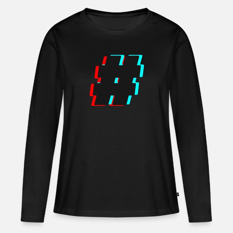 Hashtag # - Frauen Premium Bio Langarmshirt - Schwarz