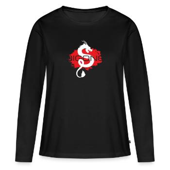 qigong dragon weiss - Frauen Premium Bio Langarmshirt - Schwarz - Vorne - Julia (174cm)
