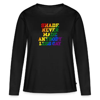 L'ombre n'a jamais rendu quelqu'un moins gay - T-shirt manches longues Premium bio Femme - noir - Devant - Julia (174cm)