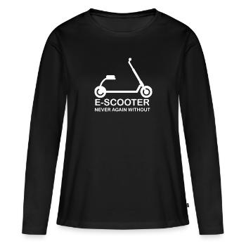 E-Scooter Roller Scooter - T-shirt manches longues Premium bio Femme - noir - Devant - Julia (174cm)