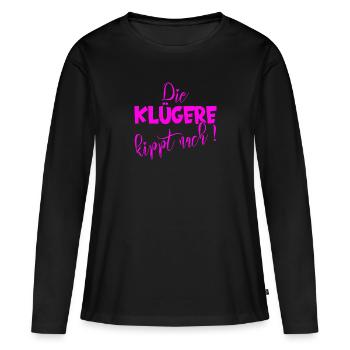 The smarter one tilts to 4500x5400 - Women's Premium Organic Long Sleeve Shirt - black - Front - Julia (174cm)