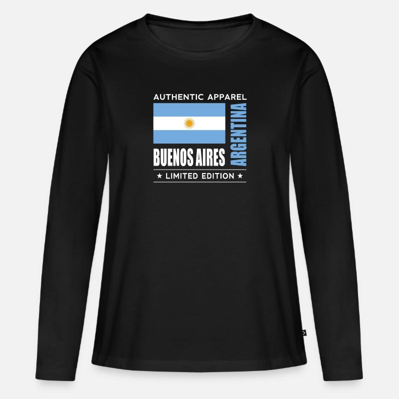 Buenos Aires - Frauen Premium Bio Langarmshirt - Schwarz