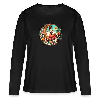 Pin-up pêche de Géorgie - T-shirt manches longues Premium bio Femme - noir - Devant - Julia (174cm)