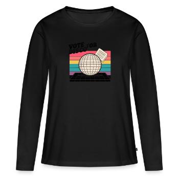 Votez pour Disco - T-shirt manches longues Premium bio Femme - noir - Devant - Julia (174cm)