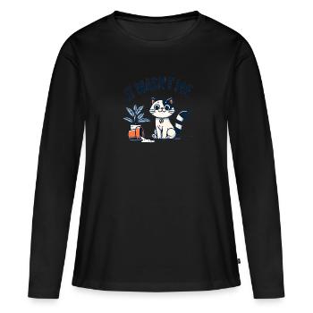 It Wasn't Me – Cat's Innocence - Women's Premium Organic Long Sleeve Shirt - black - Front - Julia (174cm)