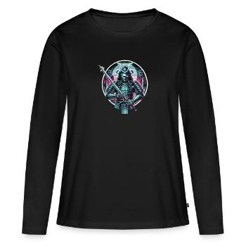 Samurai Spirit ⚔️ - Women's Premium Organic Long Sleeve Shirt - black - Front - Julia (174cm)