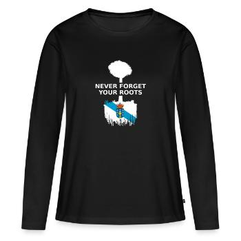 Galicia Galicia Roots - T-shirt manches longues Premium bio Femme - noir - Devant - Julia (174cm)