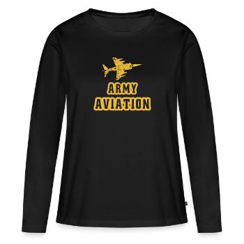 Army Aviation - Women's Premium Organic Long Sleeve Shirt - black - Front - Julia (174cm)