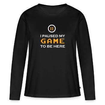 Jeu PC de jeu - T-shirt manches longues Premium bio Femme - noir - Devant - Julia (174cm)
