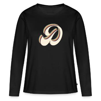lettre d - T-shirt manches longues Premium bio Femme - noir - Devant - Julia (174cm)