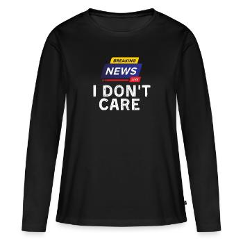 Breaking News - Frauen Premium Bio Langarmshirt - Schwarz - Vorne - Julia (174cm)