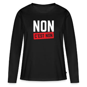 Nein, nein. - Frauen Premium Bio Langarmshirt - Schwarz - Vorne - Julia (174cm)