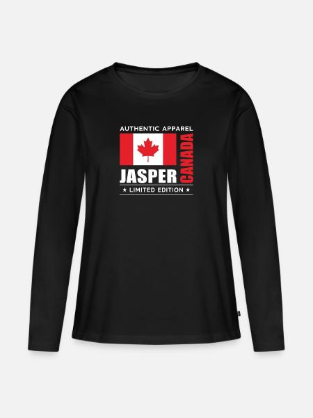 Jasper - Frauen Premium Bio Langarmshirt - Schwarz