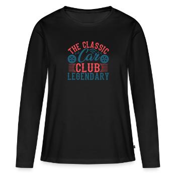 Classic car club - Frauen Premium Bio Langarmshirt - Schwarz - Vorne - Julia (174cm)