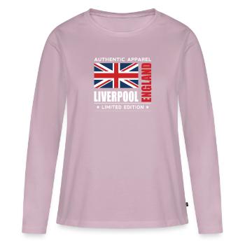 Liverpool - T-shirt manches longues Premium bio Femme - rose poudré - Devant - Julia (174cm)