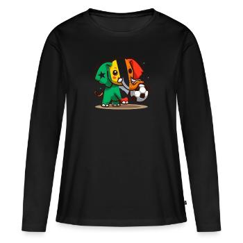 Côte D'ivoire 2024 Maillot Foot Éléphant Football - T-shirt manches longues Premium bio Femme - noir - Devant - Julia (174cm)