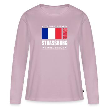 Strasbourg - Women's Premium Organic Long Sleeve Shirt - dusky pink - Front - Julia (174cm)