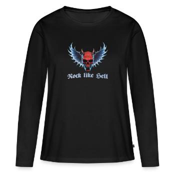 Wing Devil 2024 02 - T-shirt manches longues Premium bio Femme - noir - Devant - Julia (174cm)