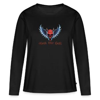 Wing Devil 2024 01 - T-shirt manches longues Premium bio Femme - noir - Devant - Julia (174cm)