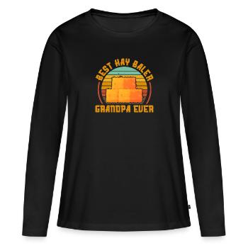 meilleure presse à foin grand-père de tous les temps Conception pour une presse à foin - T-shirt manches longues Premium bio Femme - noir - Devant - Julia (174cm)