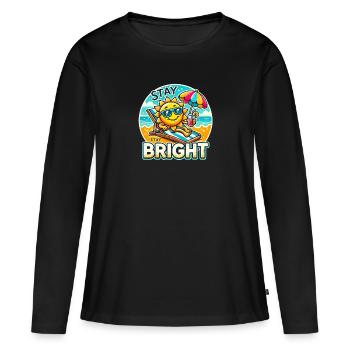 Stay Bright – Sunny Vibes - Women's Premium Organic Long Sleeve Shirt - black - Front - Julia (174cm)
