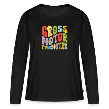 Conception d’un promoteur de motricité globale pour une motricité globale - T-shirt manches longues Premium bio Femme - noir - Devant - Julia (174cm)