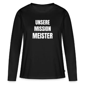 Notre maître de mission - T-shirt manches longues Premium bio Femme - noir - Devant - Julia (174cm)