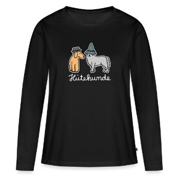 Hütehunde Hunde mit Hut Huetehund - Frauen Premium Bio Langarmshirt - Schwarz - Vorne - Julia (174cm)