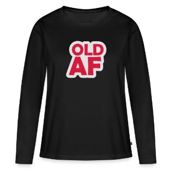 old AF Text Logo - Frauen Premium Bio Langarmshirt - Schwarz - Vorne - Julia (174cm)