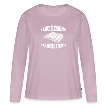 Reading Books Book Lovers Gift Book Reader - Women's Premium Organic Long Sleeve Shirt - dusky pink - Front - Julia (174cm)