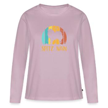 SPITZ NAIN - T-shirt manches longues Premium bio Femme - rose poudré - Devant - Julia (174cm)