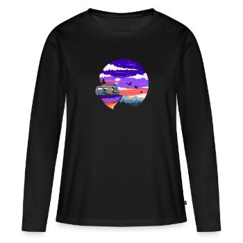 Free - T-shirt manches longues Premium bio Femme - noir - Devant - Julia (174cm)