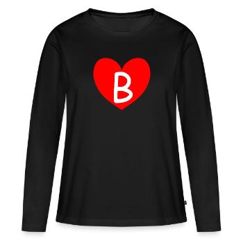 Je t’aime beaucoup b - T-shirt manches longues Premium bio Femme - noir - Devant - Julia (174cm)