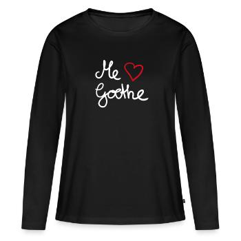 J’adore Goethe - T-shirt manches longues Premium bio Femme - noir - Devant - Julia (174cm)