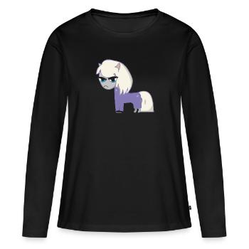 Lila le petit poney - T-shirt manches longues Premium bio Femme - noir - Devant - Julia (174cm)