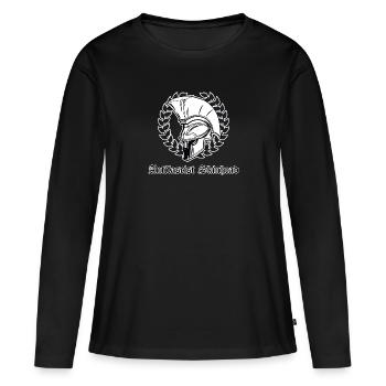 Skinhead antifasciste - T-shirt manches longues Premium bio Femme - noir - Devant - Julia (174cm)
