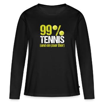 Tennisspieler Tennis Bier - Frauen Premium Bio Langarmshirt - Schwarz - Vorne - Julia (174cm)