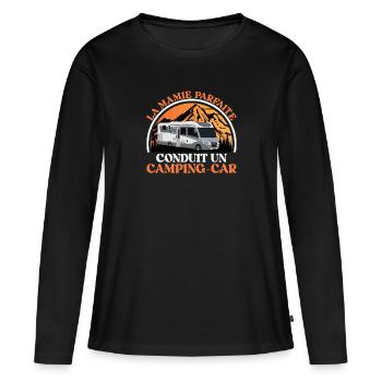 La Mamie Parfaite Conduit un Camping-Car - T-shirt manches longues Premium bio Femme - noir - Devant - Julia (174cm)