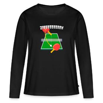 Table Tennis Zieeeeh Draw Topspin - Women's Premium Organic Long Sleeve Shirt - black - Front - Julia (174cm)