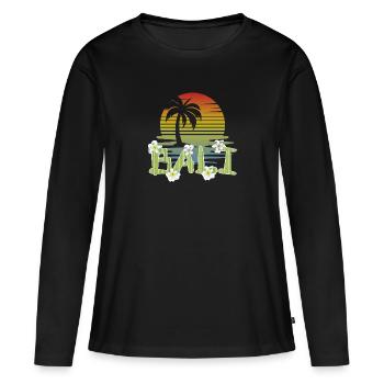 Bali - Indonésie - T-shirt manches longues Premium bio Femme - noir - Devant - Julia (174cm)