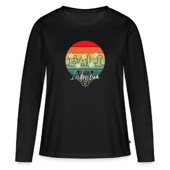 Bali - Indonésie - T-shirt manches longues Premium bio Femme - noir - Devant - Julia (174cm)