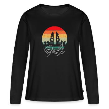 Bali - Indonésie - T-shirt manches longues Premium bio Femme - noir - Devant - Julia (174cm)