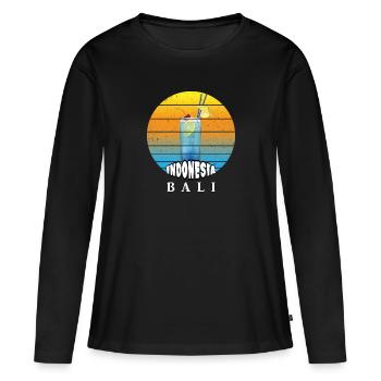 Bali - Indonésie - T-shirt manches longues Premium bio Femme - noir - Devant - Julia (174cm)