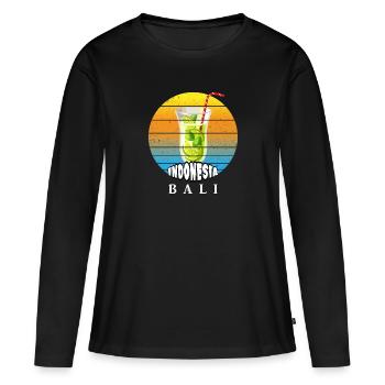 Bali - Indonésie - T-shirt manches longues Premium bio Femme - noir - Devant - Julia (174cm)