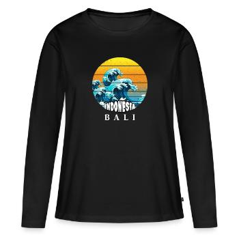 Bali - Indonésie - T-shirt manches longues Premium bio Femme - noir - Devant - Julia (174cm)