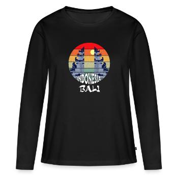Bali - Indonésie - T-shirt manches longues Premium bio Femme - noir - Devant - Julia (174cm)